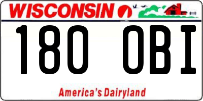 WI license plate 180OBI