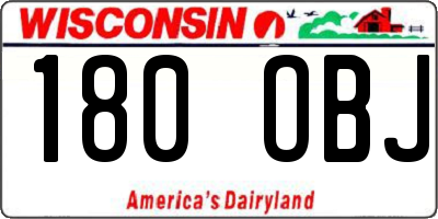 WI license plate 180OBJ