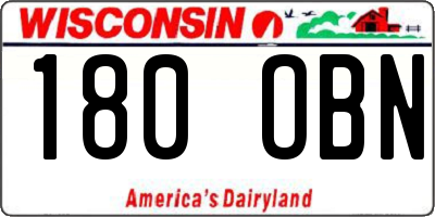 WI license plate 180OBN