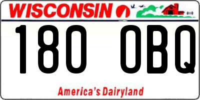 WI license plate 180OBQ