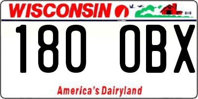 WI license plate 180OBX