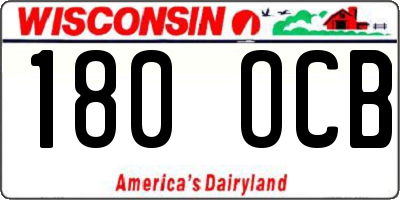 WI license plate 180OCB