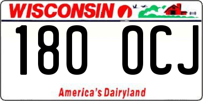 WI license plate 180OCJ