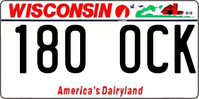 WI license plate 180OCK