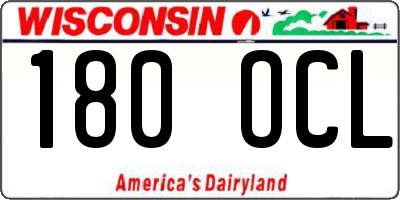 WI license plate 180OCL
