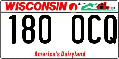 WI license plate 180OCQ