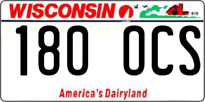 WI license plate 180OCS