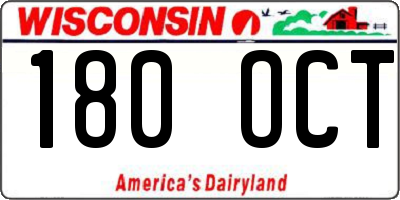 WI license plate 180OCT