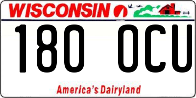 WI license plate 180OCU