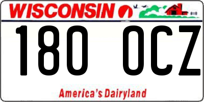 WI license plate 180OCZ