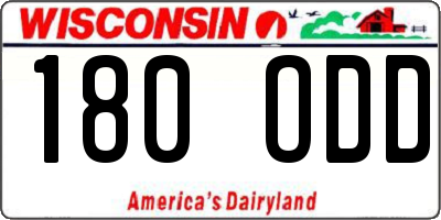 WI license plate 180ODD