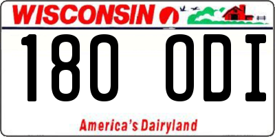 WI license plate 180ODI
