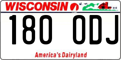 WI license plate 180ODJ