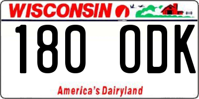 WI license plate 180ODK