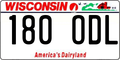 WI license plate 180ODL