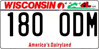 WI license plate 180ODM