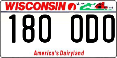 WI license plate 180ODO