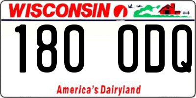WI license plate 180ODQ