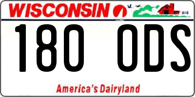 WI license plate 180ODS