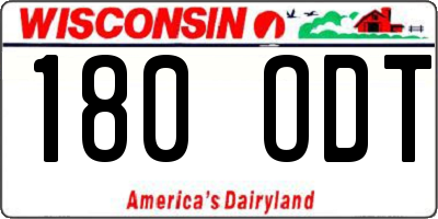 WI license plate 180ODT