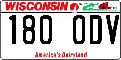 WI license plate 180ODV