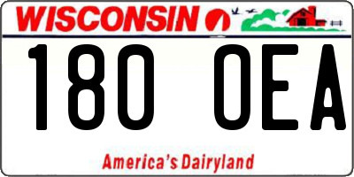 WI license plate 180OEA