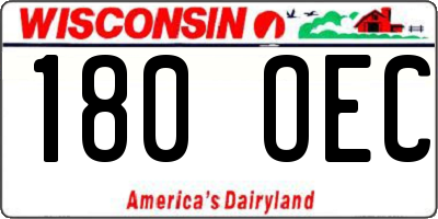 WI license plate 180OEC