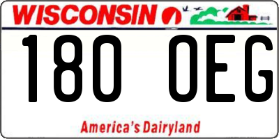 WI license plate 180OEG