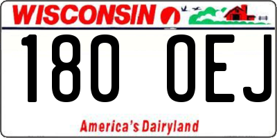 WI license plate 180OEJ