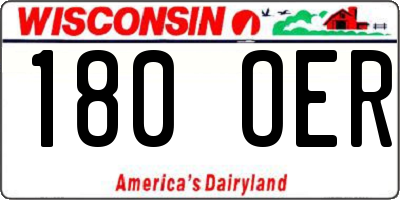 WI license plate 180OER