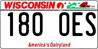 WI license plate 180OES