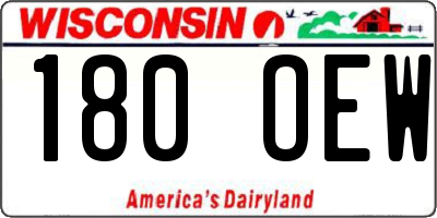 WI license plate 180OEW