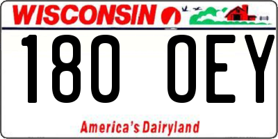 WI license plate 180OEY