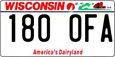 WI license plate 180OFA