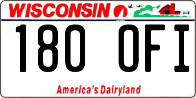 WI license plate 180OFI
