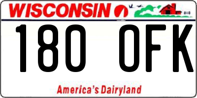WI license plate 180OFK