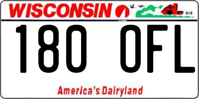 WI license plate 180OFL