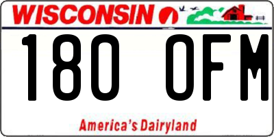 WI license plate 180OFM