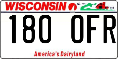 WI license plate 180OFR