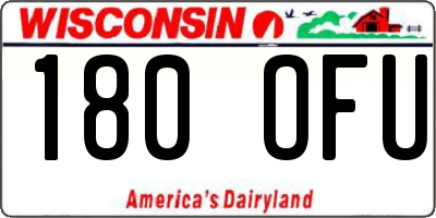 WI license plate 180OFU