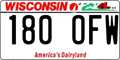 WI license plate 180OFW