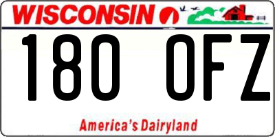 WI license plate 180OFZ