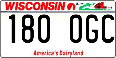 WI license plate 180OGC