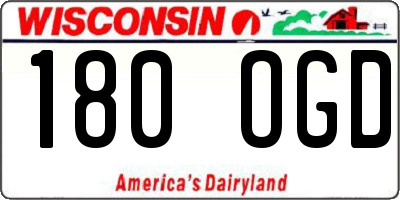 WI license plate 180OGD