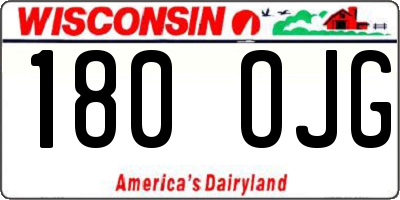 WI license plate 180OJG