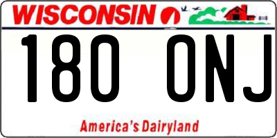 WI license plate 180ONJ
