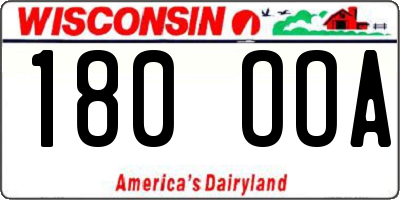 WI license plate 180OOA