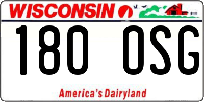 WI license plate 180OSG