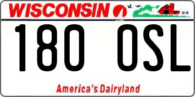 WI license plate 180OSL
