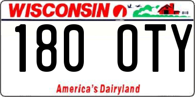 WI license plate 180OTY